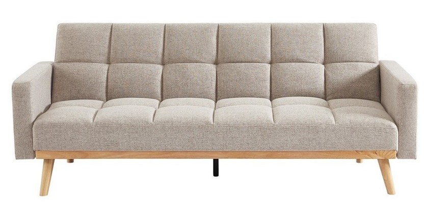 Canapé lit 3 places convertible beige collection ADONA