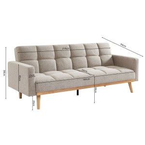 Canapé lit 3 places convertible beige collection ADONA