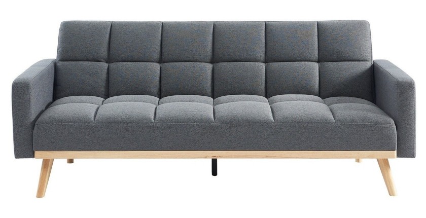 Canapé 3 places convertible gris ADONA