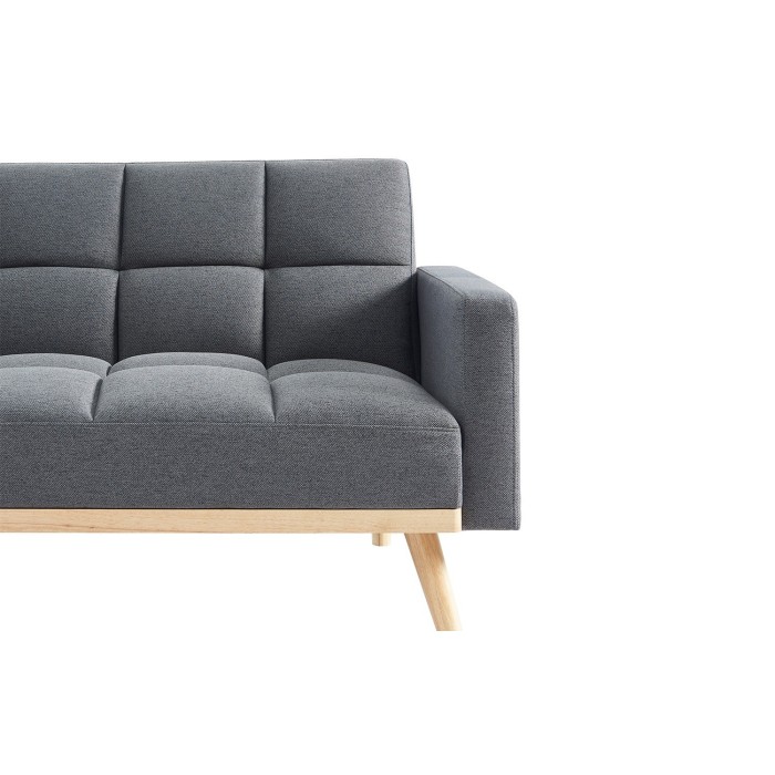 Canapé 3 places convertible gris ADONA