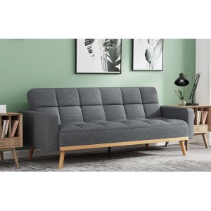 Canapé 3 places convertible gris ADONA
