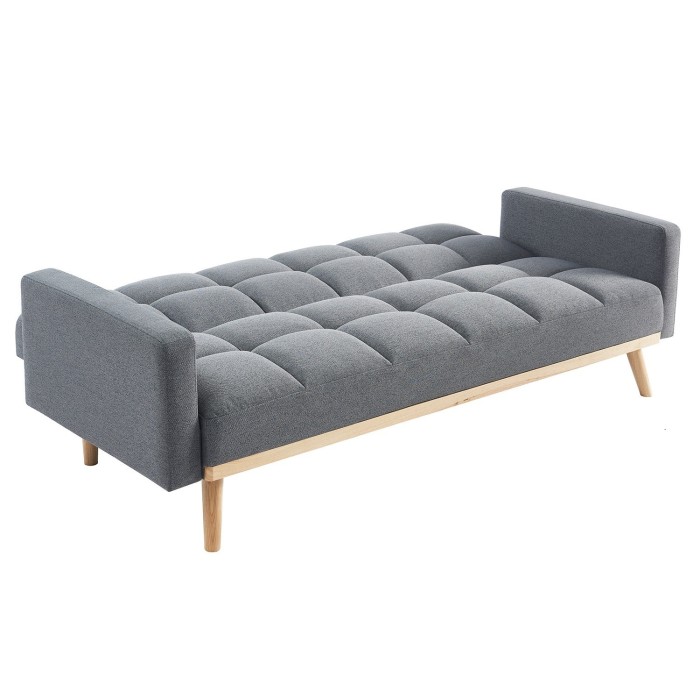 Canapé 3 places convertible gris ADONA