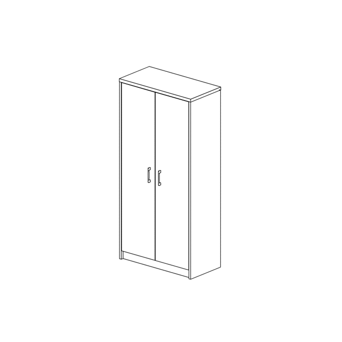 Armoire, collection SPACI, 2 portes, 72x148 cm, coloris chêne gris