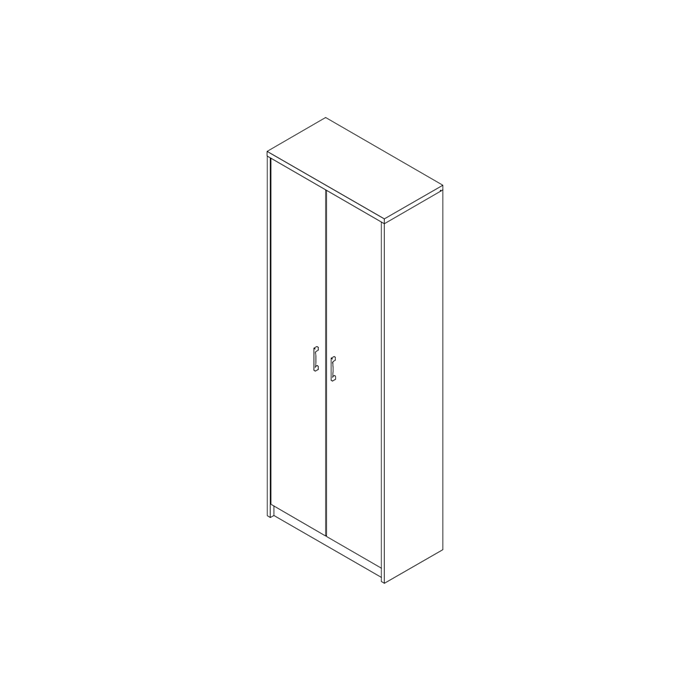 Armoire grand model, collection SPACI, 2 portes, 72x194 cm, coloris blanc