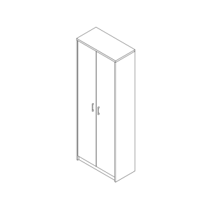 Armoire grand model, collection SPACI, 2 portes, 72x194 cm, coloris chêne gris