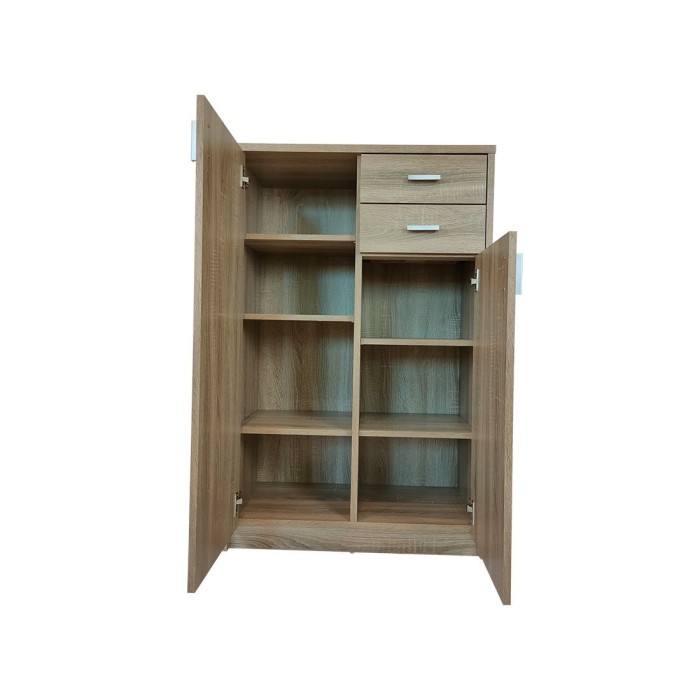 Commode  TOLLY 2 portes, 2 tiroirs, 110cm coloris chêne sonoma