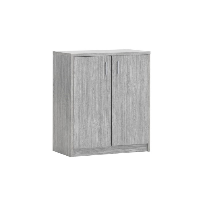 Commode SPACI 2 portes 84cm coloris chêne gris