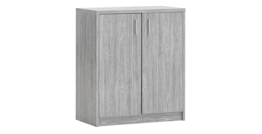 Commode SPACI 2 portes 84cm coloris chêne gris
