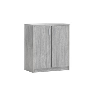 Commode SPACI 2 portes 84cm coloris chêne gris