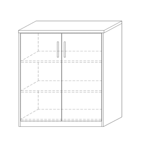 Commode SPACI 2 portes 84cm coloris chêne gris