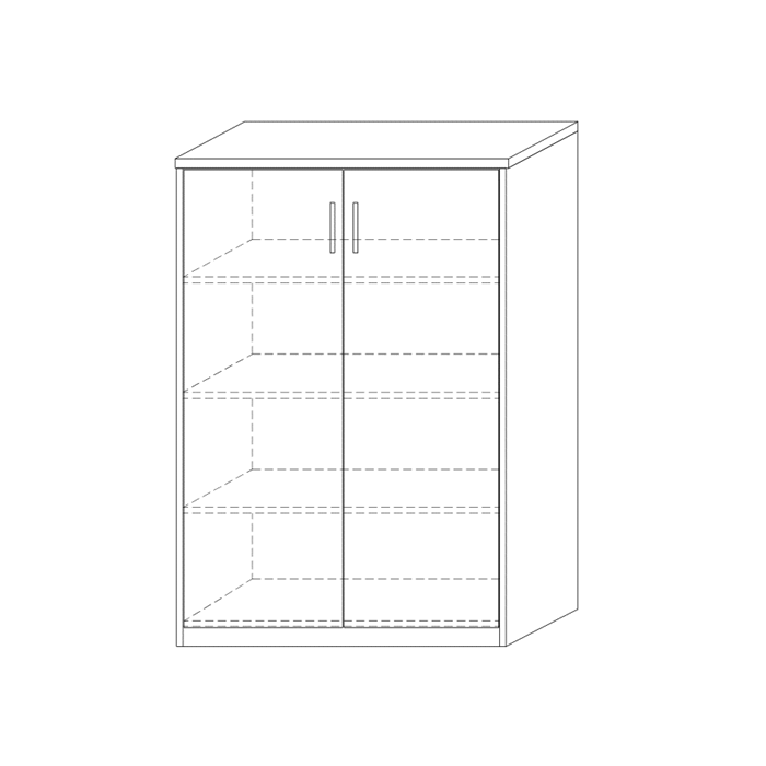 Commode SPACI 2 portes 110cm coloris sonoma