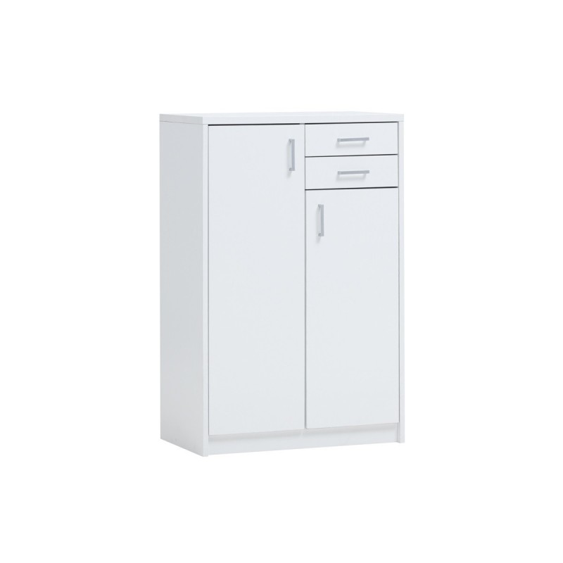 Commode SPACI 2 portes 2 tiroirs 110cm coloris blanc