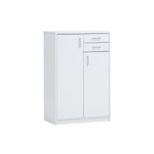 Commode SPACI 2 portes 2 tiroirs 110cm coloris blanc