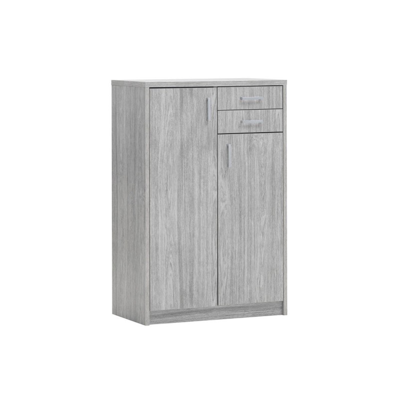 Commode SPACI 2 portes 2 tiroirs 110cm coloris chêne gris