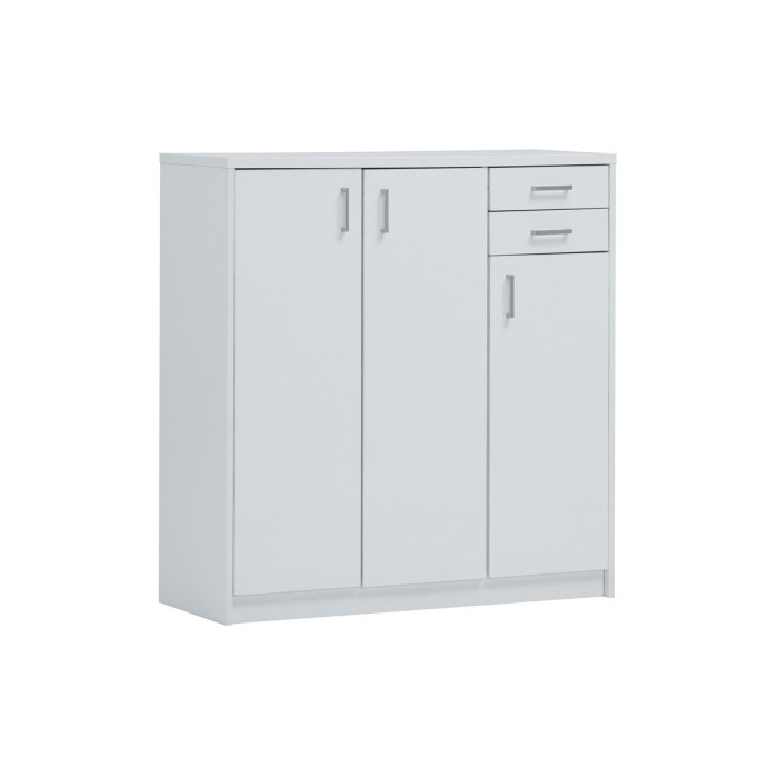 Commode SPACI 3 portes 2 tiroirs 110cm blanc