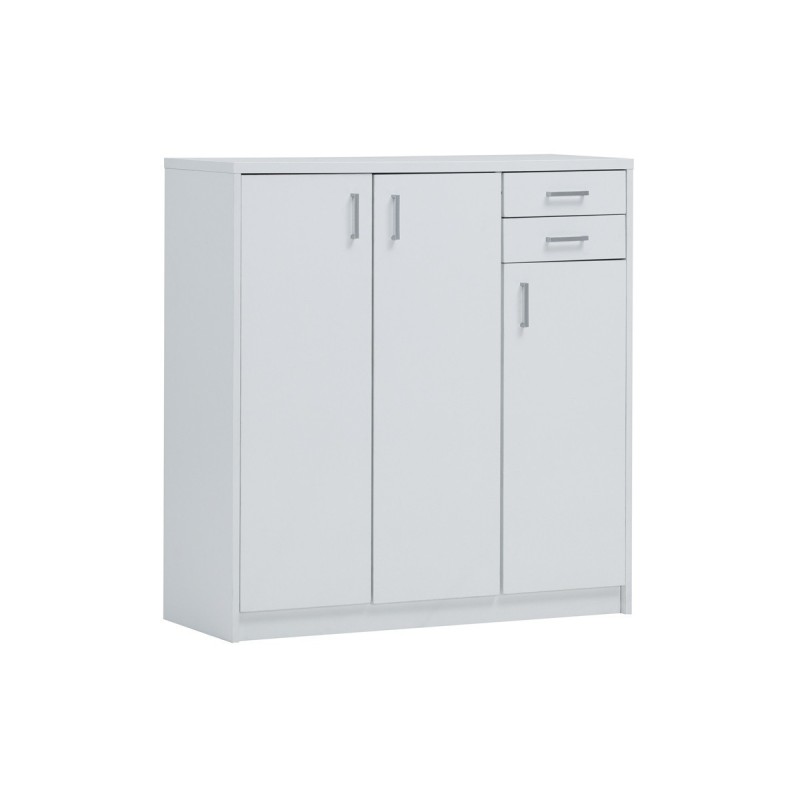 Commode SPACI 3 portes 2 tiroirs 110cm blanc