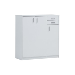Commode SPACI 3 portes 2 tiroirs 110cm blanc