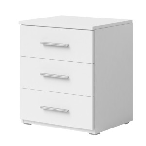 Chambre à coucher EOS : Armoire 180cm, Lit 160x200, commode, chevets. Couleur blanc mat