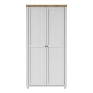 Armoire 110x220 avec 2 portes. Coloris blanc et chêne. Collection ASSIA