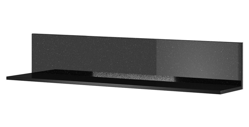 Etagère 120cm collection ZANTE. Coloris noir brillant pailleté.