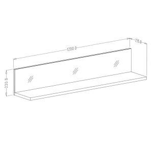 Etagère 120cm collection ZANTE. Coloris noir brillant pailleté.