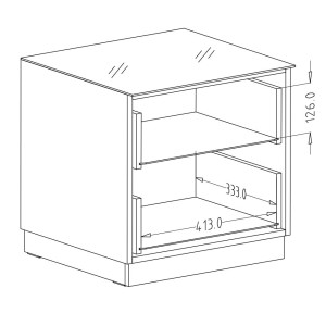 Petit Meuble TV ou meuble d'appoint 50cm collection ZANTE avec 2 tiroirs. Couleur noir brillant pailleté