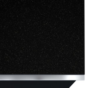 Petit Meuble TV ou meuble d'appoint 50cm collection ZANTE avec 2 tiroirs. Couleur noir brillant pailleté