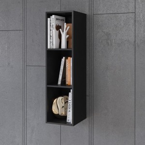 Étagère suspendue collection ZANTE. Coloris noir brillant pailleté.