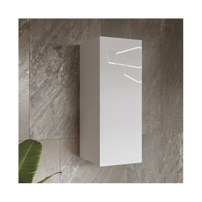 Vitrine suspendue 1 porte collection ZANTE. Coloris blanc brillant.