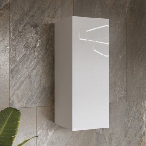 Vitrine suspendue 1 porte collection ZANTE. Coloris blanc brillant.