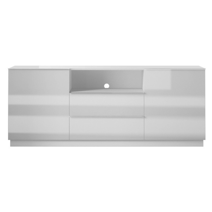 Buffet 180cm 2 portes et 2 tiroirs collection ZANTE. Coloris blanc brillant. LED incluses