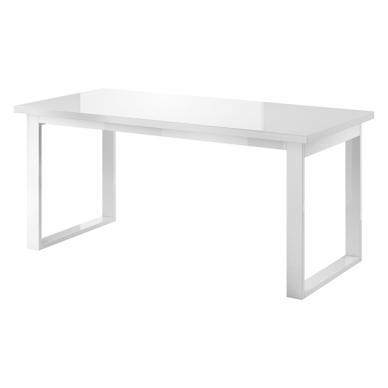 Table extensible 10 personnes pour salle à manger Collection ZANTE. Coloris blanc brillant.