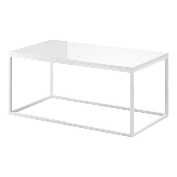 Table basse design collection ZANTE. Couleur blanc brillant.