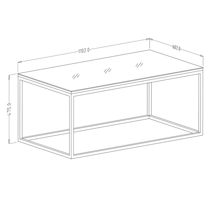 Table basse design collection ZANTE. Couleur blanc brillant.