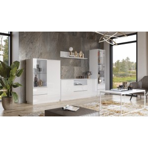 Table basse design collection ZANTE. Couleur blanc brillant.