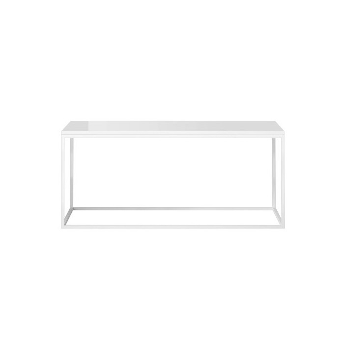 Table basse design collection ZANTE. Couleur blanc brillant.