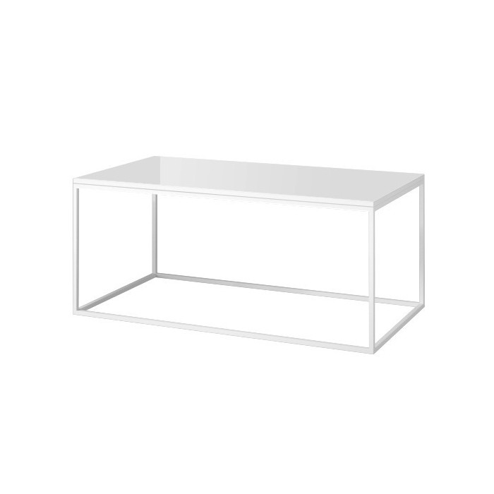 Table basse design collection ZANTE. Couleur blanc brillant.