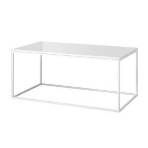 Table basse design collection ZANTE. Couleur blanc brillant.