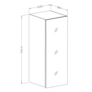 Vitrine suspendue 1 porte collection ZANTE. Coloris noir et gris brillant.