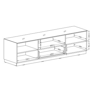 Meuble TV 180cm collection ZANTE avec 2 portes et 1 tiroir. LED incluses. Couleur noir et gris brillant.