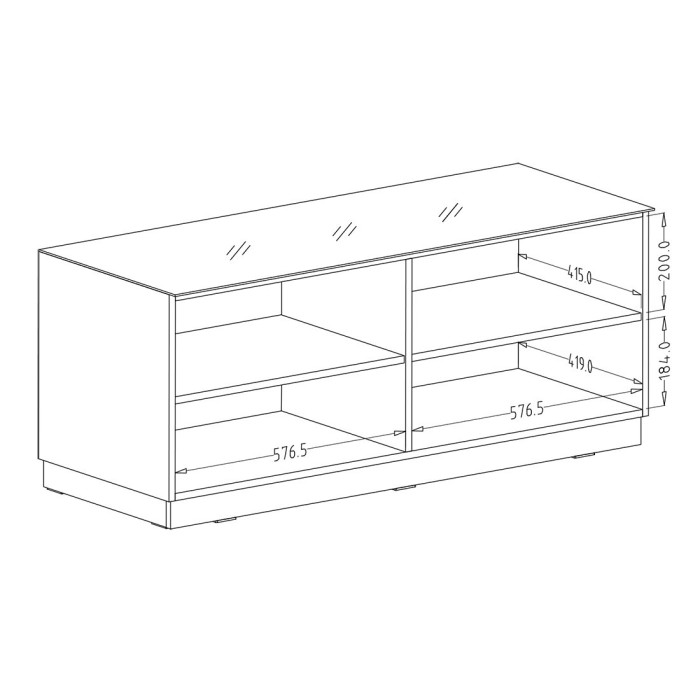 Meuble TV 120cm collection ZANTE avec 1porte. Couleur noir et gris brillant.
