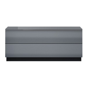 Meuble TV 120cm collection ZANTE avec 1porte. Couleur noir et gris brillant.