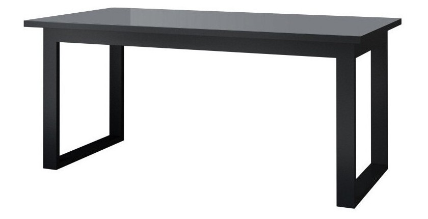 Table extensible 10 personnes pour salle à manger Collection ZANTE. Coloris noir et gris brillant.