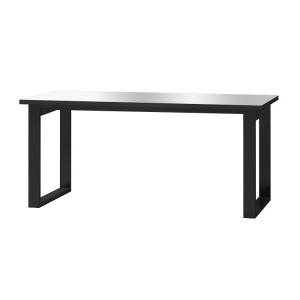 Table extensible 10 personnes pour salle à manger Collection ZANTE. Coloris noir et gris brillant.