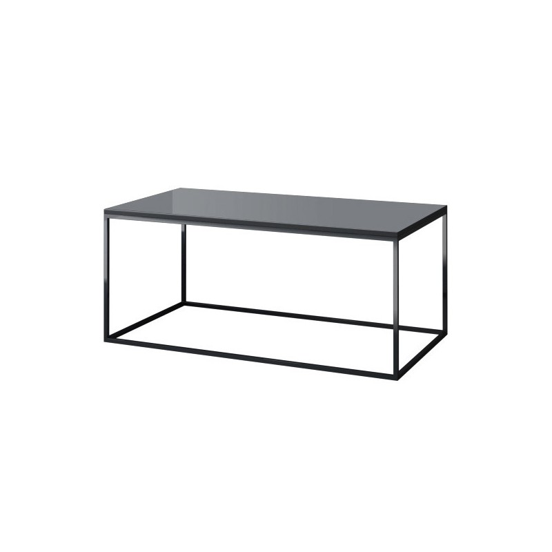 Table basse design collection ZANTE. Couleur noir et gris brillant.