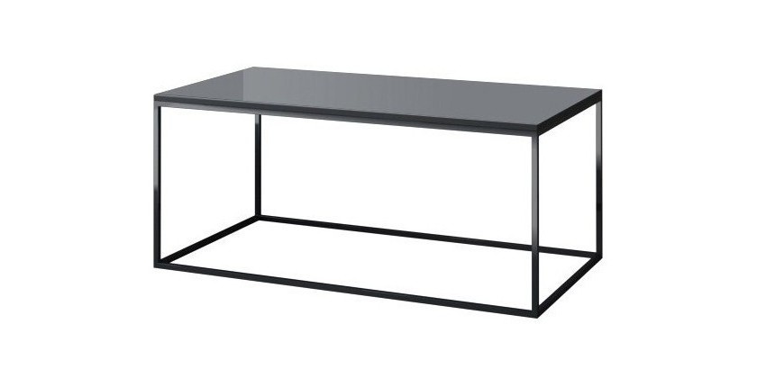 Table basse design collection ZANTE. Couleur noir et gris brillant.
