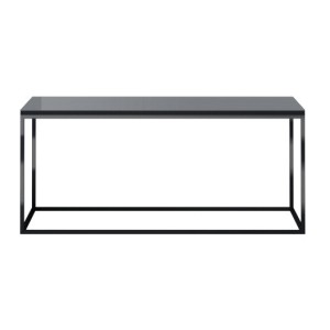 Table basse design collection ZANTE. Couleur noir et gris brillant.