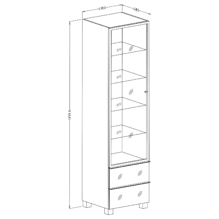 Ensemble de 6 meubles de salon collection ZANTE. Couleur noir et gris brillant.