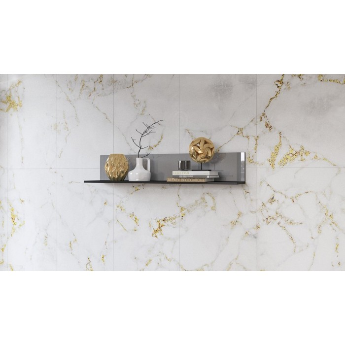 Ensemble meuble TV, buffet haut et étagère collection ZANTE. Couleur noir et gris brillant.