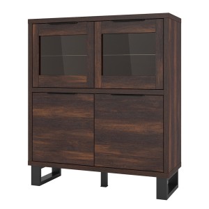 Bahut design collection MILO. Coloris chêne foncé. Pieds en métal noir